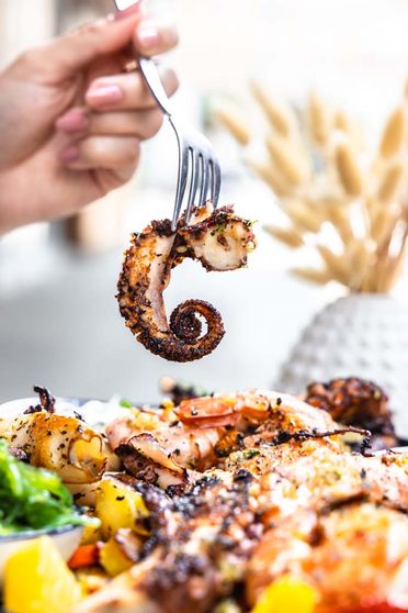 Gegrillte Meeresfrüchte