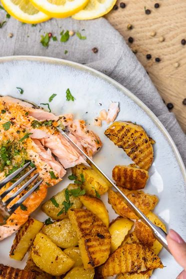 Bio Lachsfilet gegrillt